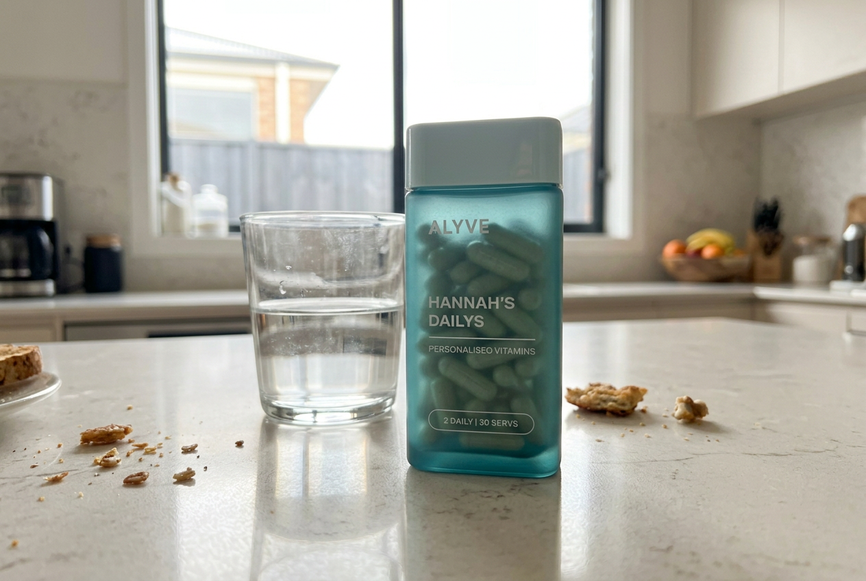 Alyve personalised vitamins editorial photograph