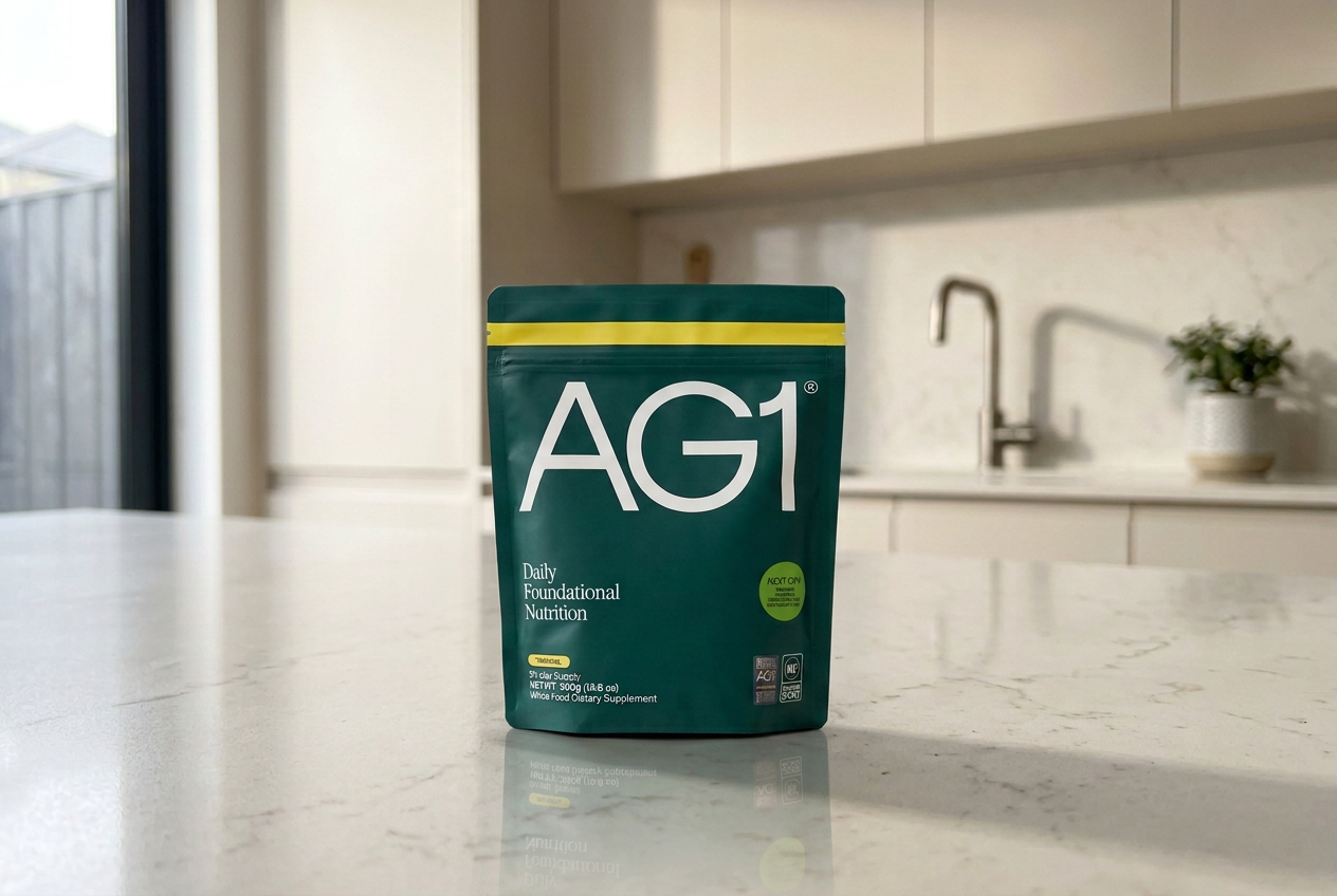 AG1 photographed at home during testing