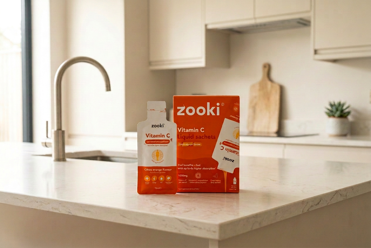 Zooki Liposomal Vitamin C photographed at home during testing